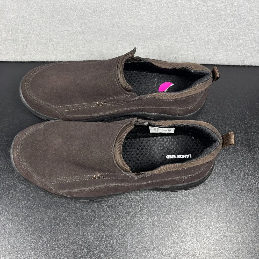 Lands'‎ End Kids All Weather Casual Slip-On Shoes Brown Suede Youth Size 4M